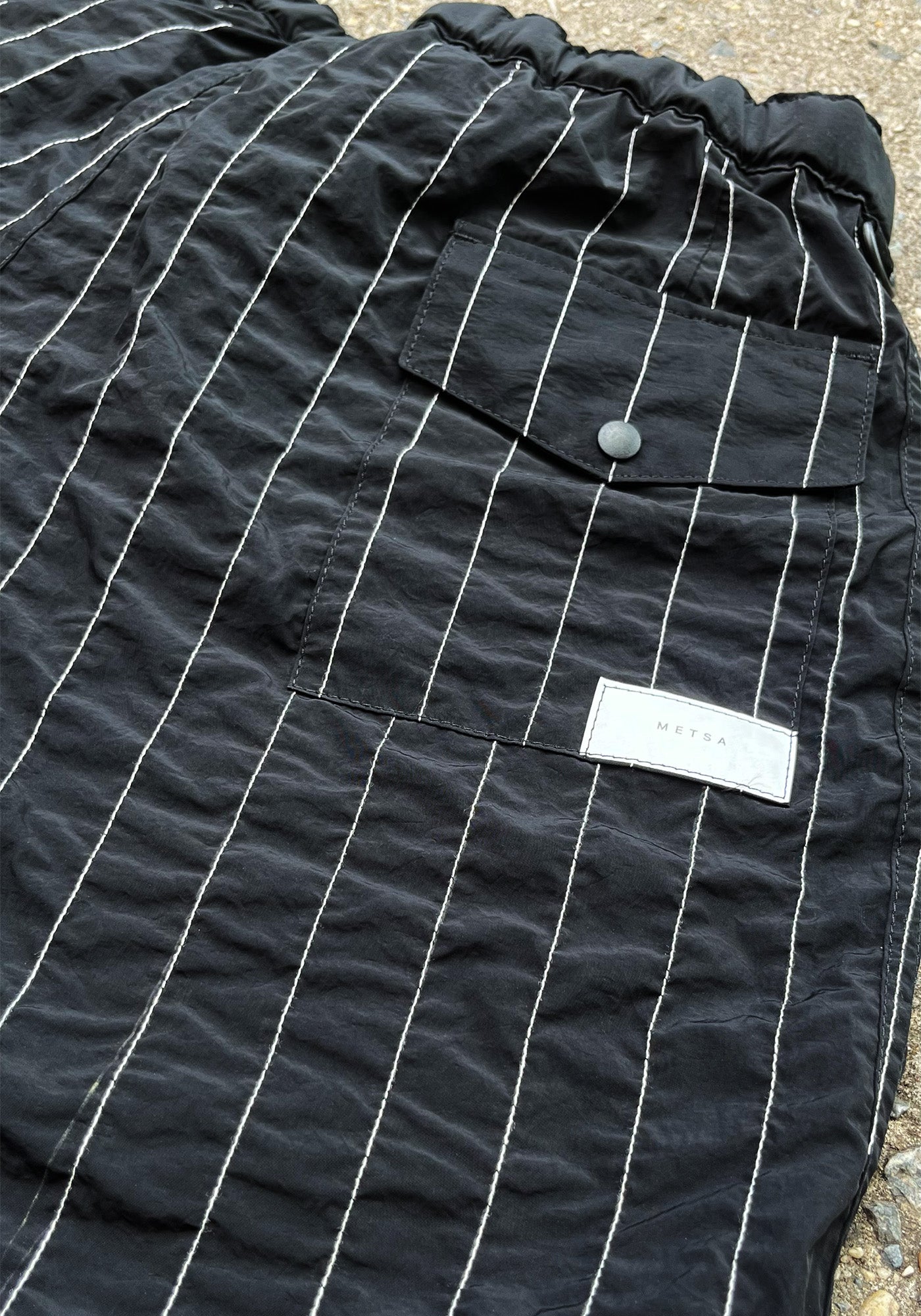 Pinstripe Boardshort Cinch Waist