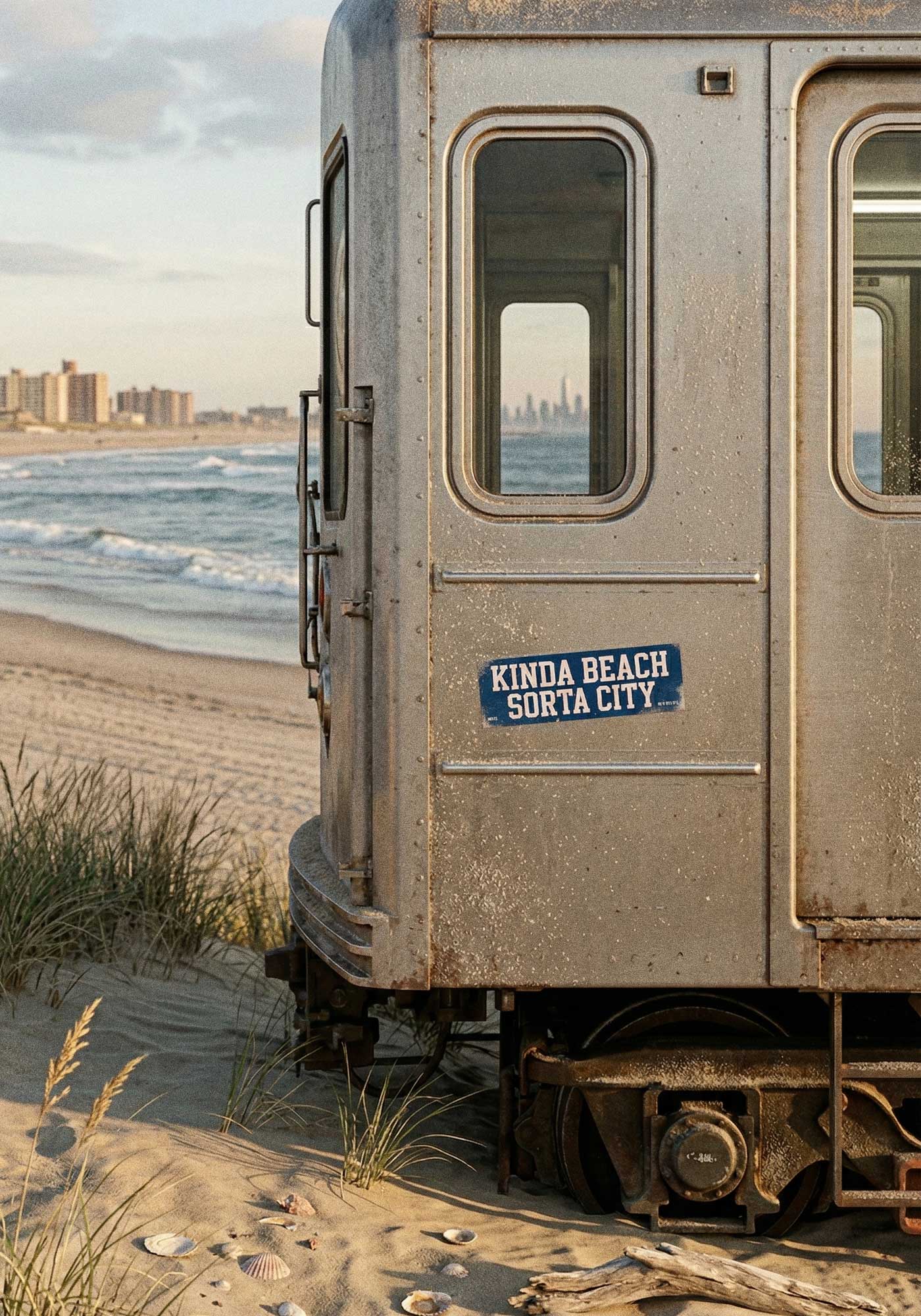 Kinda Beach. Sorta City. Bumper Sticker